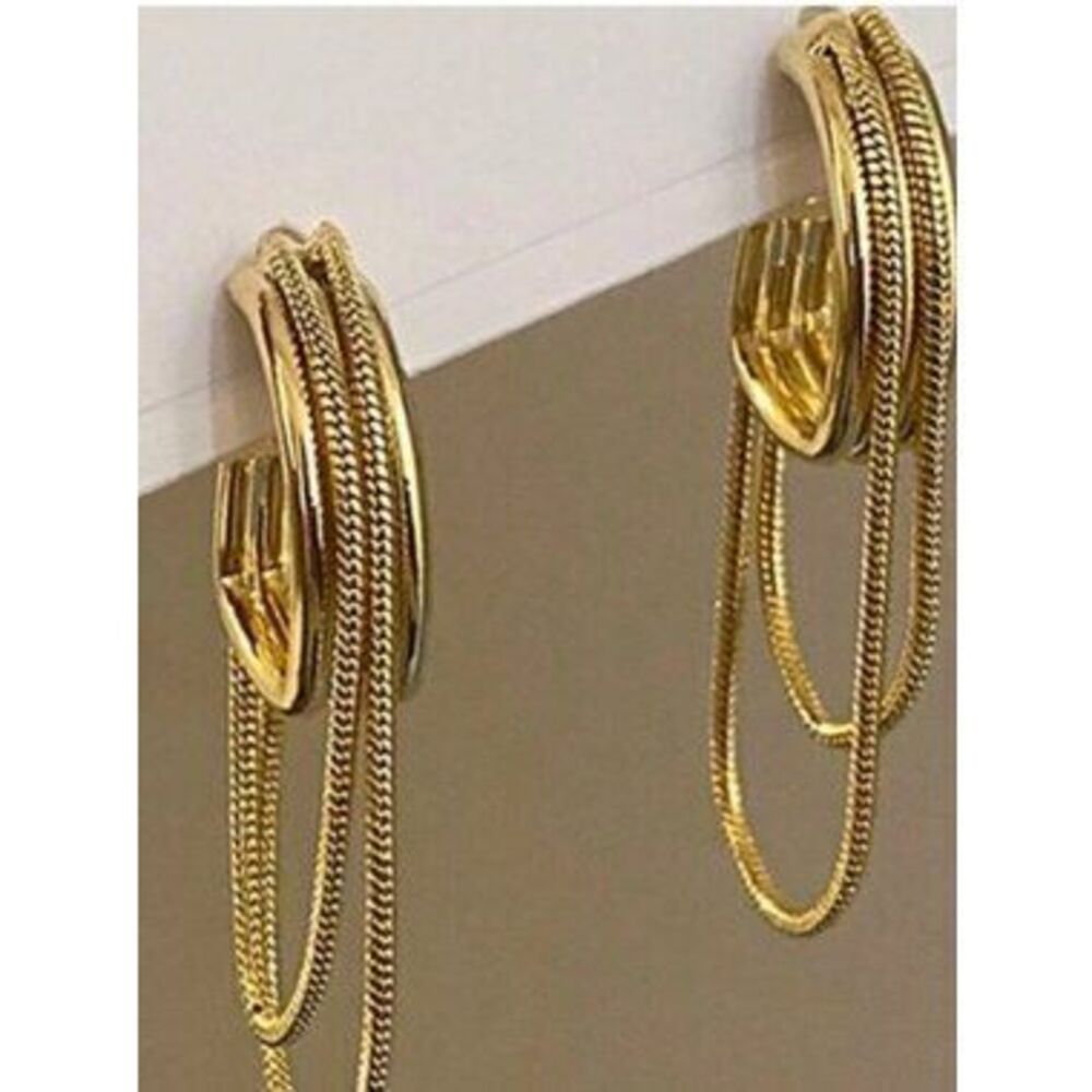 Seraphina Dual Chain Hoop Earrings